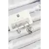 Pirinç Zirkon Taşlı Kalp Model Gümüş Renk 3lü Çift Kadın Küpe Set