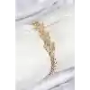 Pirinç Zirkon Taşlı Kelebek Model Gold Renk Kadın Bileklik