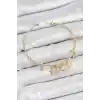 Pirinç Zirkon Taşlı Kelebek Ve Yıldız Model Gold Renk Charm Bileklik