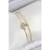 Pirinç Zirkon Taşlı Kuğu Model Gold Renk Kadın Bileklik