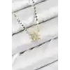 Pirinç Zirkon Taşlı Kutup Yıldızı Model Ezme Zincir Gold Renk Kadın Kolye