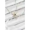 Pirinç Zirkon Taşlı Kutup Yıldızı Model Ezme Zincir Gold Renk Kadın Kolye