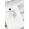 Pirinç Zirkon Taşlı Model Gümüş Renk Sağ Kıkırdak Küpe