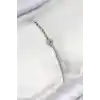 Pirinç Zirkon Taşlı Nazar Model Ezme Zincir Gümüş Renk Kadın Bileklik