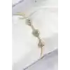 Pirinç Zirkon Taşlı Nazar Model Gold Renk Kadın Bileklik