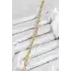 Pirinç Zirkon Taşlı Oval Model Gold Renk Kadın Bileklik