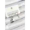Pirinç Zirkon Taşlı Sallantılı Yıldız Model Gümüş Renk 3lü Çift Kadın Küpe Set