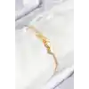 Pirinç Zirkon Taşlı Sonsuzluk Model Gold Renk Asansörlü Kadın Bileklik