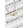 Pirinç Zirkon Taşlı Tifany Model Ezme Zincir Gold Renk Kadın Kolye