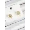Pirinç Zirkon Taşlı Yıldız Model Gold Renk Çocuk Küpe