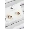 Pirinç Zirkon Taşlı Yıldız Model Gold Renk Çocuk Küpe