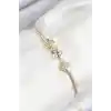 Pirinç Zirkon Taşlı Yıldız Model Gold Renk Kadın Bileklik