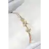 Pirinç Zirkon Taşlı Yıldız Model Gold Renk Kadın Bileklik