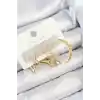 Pirinç Zirkon Taşlı Yıldız Ve Halka Model Gold Renk 3lü Çift Kadın Küpe Set