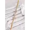 Pirinç Zirkon Taşlı Yonca Model Gold Renk Kadın Bileklik