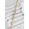 Pirinç Zirkon Taşlı Yonca Model Gold Renk Kadın Bileklik