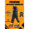 Premium Motorcu Kurye Yağmurluk Takım Su Geçirmez PVC Kumaş Reflektörlü TÜBİTAK Onaylı - Siyah