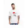 Ren Geyiği baskılı Noel İçin T-shirt - Beyaz