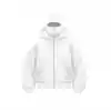 Samuray Ninja Çift Kapşonlu ZIP Fermuarlı Kanguru Çepli Tam Fermuarlı Hoodie Swetshirt - Beyaz