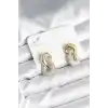 Sarmal Model Gold Gümüş Renk Pirinç Kadın Küpe
