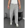 Su Yolu Çizgili Cepli Pantalon Yazlık - Gri