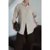 Tek cepli müslin gömlek bej pt