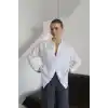 Tek cepli müslin gömlek beyaz pt
