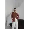 Tek cepli müslin gömlek kahve pt