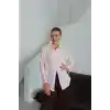 Tek cepli müslin gömlek pembe pt