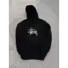 Üç İplik Kapşonlu Baskılı SweatShirt - Siyah