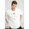 Unisex Baskılı Oversize T-Shirt - Beyaz