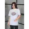 Unisex Baskılı Oversize T-Shirt - Beyaz