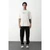 Unisex Baskılı Oversize T-Shirt - Beyaz