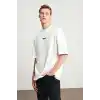 Unisex Baskılı Oversize T-Shirt - Beyaz