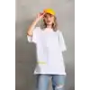 Unisex Baskılı Oversize T-Shirt - Beyaz