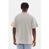 Unisex Baskılı Oversize T-Shirt - Gri
