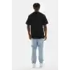 Unisex Baskılı Oversize T-Shirt - Siyah