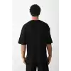 Unisex Baskılı Oversize T-Shirt - Siyah