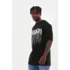 Unisex Baskılı Oversize T-Shirt - Siyah