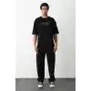 Unisex Baskılı Oversize T-Shirt - Siyah