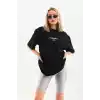 Unisex Baskılı Oversize T-Shirt - Siyah