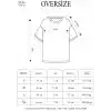 Unisex Bisiklet Yaka Baskılı Oversize T-Shirt - Lacivert
