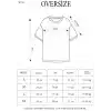Unisex Bisiklet Yaka Baskılı Oversize T-Shirt - Siyah