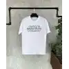 Unisex Bisiklet Yaka Kısa Kol Baskılı T-Shirt - Beyaz