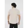 Unisex Bisiklet Yaka Slim fit T-Shirt- Bej