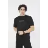 Unisex Bisiklet Yaka Slim fit T-Shirt- Siyah