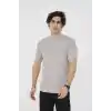 Unisex Bisiklet Yaka Slim fit T-Shirt- Taş