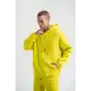 Unisex Double Oversize Kapşonlu Basic SweatShirt - Sarı