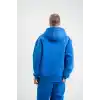 Unisex Double Oversize Kapşonlu Yıkamalı SweatShirt - Mavi