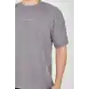 Unisex Jakar Kumaş Rahat Kol T-Shirt - Gri